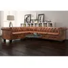 Image de vidaXL Canapé d'angle Chesterfield 6 Places Cuir artificiel Marron