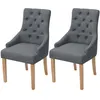 Image de vidaXL Chaises à manger lot de 2 gris foncé tissu243636