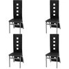 Image de vidaXL Chaises à manger lot de 4 noir similicuir