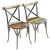 Image de vidaXL Chaises à manger lot de 2 bois de récupération solide243722