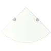 Image de VidaXL Étagère d'angle en verre transparent avec plateau en verre Supports Fond en verre 35 x 35 cm