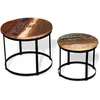 Image de vidaXL Table basse 2 pcs Bois récupéré massif Rond 40 cm / 50 cm244007