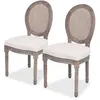 Image de vidaXL Chaises à manger lot de 2 crème tissu