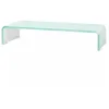 Image de vidaXL Meuble TV / de moniteur 60 x 25 x 11 cm Verre Blanc