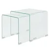 Image de vidaXL Ensemble de tables gigognes 2 Pièces Verre trempé Transparent244191