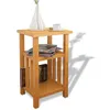 Image de vidaXL Table d'appoint avec étagère à revues Chêne massif 27x35x55 cm 244211
