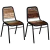 Image de vidaXL Chaises à manger lot de 2 bois de récupération massif244246