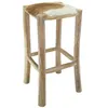 Image de vidaXL Tabouret de bar Cuir véritable et bois de teck solide244544