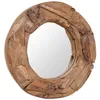 Image de vidaXL vidaXL Miroir décoratif Teck 60 cm Rond