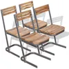 Image de vidaXL Chaises à manger lot de 4 bois de teck massif