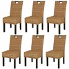 Image de vidaXL Chaises à manger lot de 6 rotin Kubu bois de manguier274361