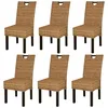 Image de vidaXL Chaises De Salle À Manger 6 Pcs Rotin Kubu Bois De Manguier - Vidaxl