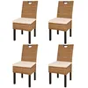 Image de vidaXL Vidaxl Chaises De Salle À Manger 4 Pcs Rotin Kubu Bois De Manguier