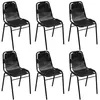 Image de vidaXL Chaises à manger lot de 6 noir cuir véritable274394