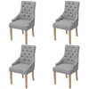 Image de vidaXL Chaises à manger lot de 4 gris clair tissu