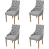 Image de vidaXL Chaises De Salle À Manger 4 Pcs Gris Clair Tissu