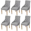 Image de vidaXL Chaises à manger lot de 6 gris clair tissu274422