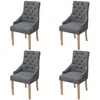 Image de vidaXL Chaises à manger lot de 4 gris foncé tissu274423