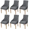 Image de vidaXL Chaises à manger lot de 6 gris foncé tissu274424