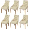 Image de vidaXL Chaises à manger lot de 6 crème tissu274426