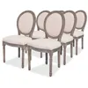 Image de vidaXL Chaises à manger lot de 6 crème tissu