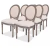 Image de Chaises De Salle Ã Manger 6 Pcs CrÃ¨me Tissu
