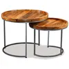 Image de vidaXL Ensemble de tables d'appoint 2 pcs Bois de manguier massif244585