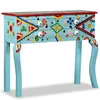 Image de vidaXL Table console Bois de manguier massif Bleu peint à la main