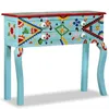Image de vidaXL Table console Bois de manguier massif Bleu peint Ã  la main