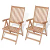 Image de vidaXL Chaises inclinables de jardin lot de 2 Bois de teck solide43029
