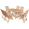 Image de vidaXL Meuble à dîner de jardin 7 pcs et chaises pliables Teck solide
