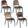 Image de vidaXL Chaises De Salle À Manger 4 Pcs Bois De Récupération Solide