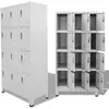 Image de Vidaxl Armoire Ã Casiers Avec 12 Compartiments 90 X 45 X 180 Cm Gris