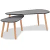 Image de vidaXL Ensemble Table Basse 2 Pièces Polyvalentes Pour Salon Chambre Bois De Pin Massif Noir