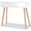 Image de vidaXL Table console Bois de pin massif 80 x 30 x 72 cm Blanc244737