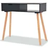 Image de vidaXL Table console Bois de pin massif 80 x 30 x 72 cm Noir244738