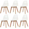 Image de vidaXL Chaises à manger lot de 6 Blanc Plastique