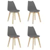 Image de vidaXL Chaises à manger lot de 4 Gris Plastique
