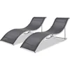 Image de vidaXL Vidaxl Chaises Longues Pliantes 2 Pcs Aluminium Et Textilène