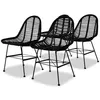Image de vidaXL Chaises à manger lot de 4 noir rotin naturel244572