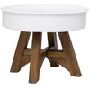 Image de vidaXL Table basse Bois de récupération massif 60x45 cm Blanc 244820