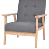 Image de vidaXL Fauteuil Gris foncé Tissu