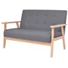 Image de vidaXL Canapé à 2 places Tissu Gris foncé244652