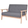 Image de vidaXL CanapÃ© Ã  2 places Tissu Gris foncÃ©