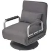 Image de vidaXL Fauteuil pivotant et canapé-lit gris foncé tissu244667