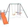 Image de vidaXL Ensemble de balançoire avec toboggan et 3 sièges Orange91359