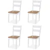 Image de vidaXL Chaises à manger lot de 4 blanc bois d'hévéa massif