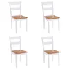 Image de Chaises de salle Ã  manger 4 pcs Blanc Bois d'hÃ©vÃ©a massif