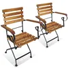 Image de vidaXL Chaises pliables de jardin lot de 2 Acier et bois acacia solide43735