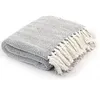 Image de vidaXL Couverture coton à chevrons 125x150 cm Gris245318